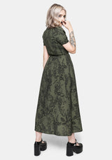 Orla Foxglove Potion Print Shirred Bodice Midaxi Dress