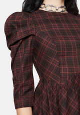 Bonnie Mutton Sleeve Check Mini Dress