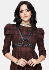 Bonnie Mutton Sleeve Check Mini Dress