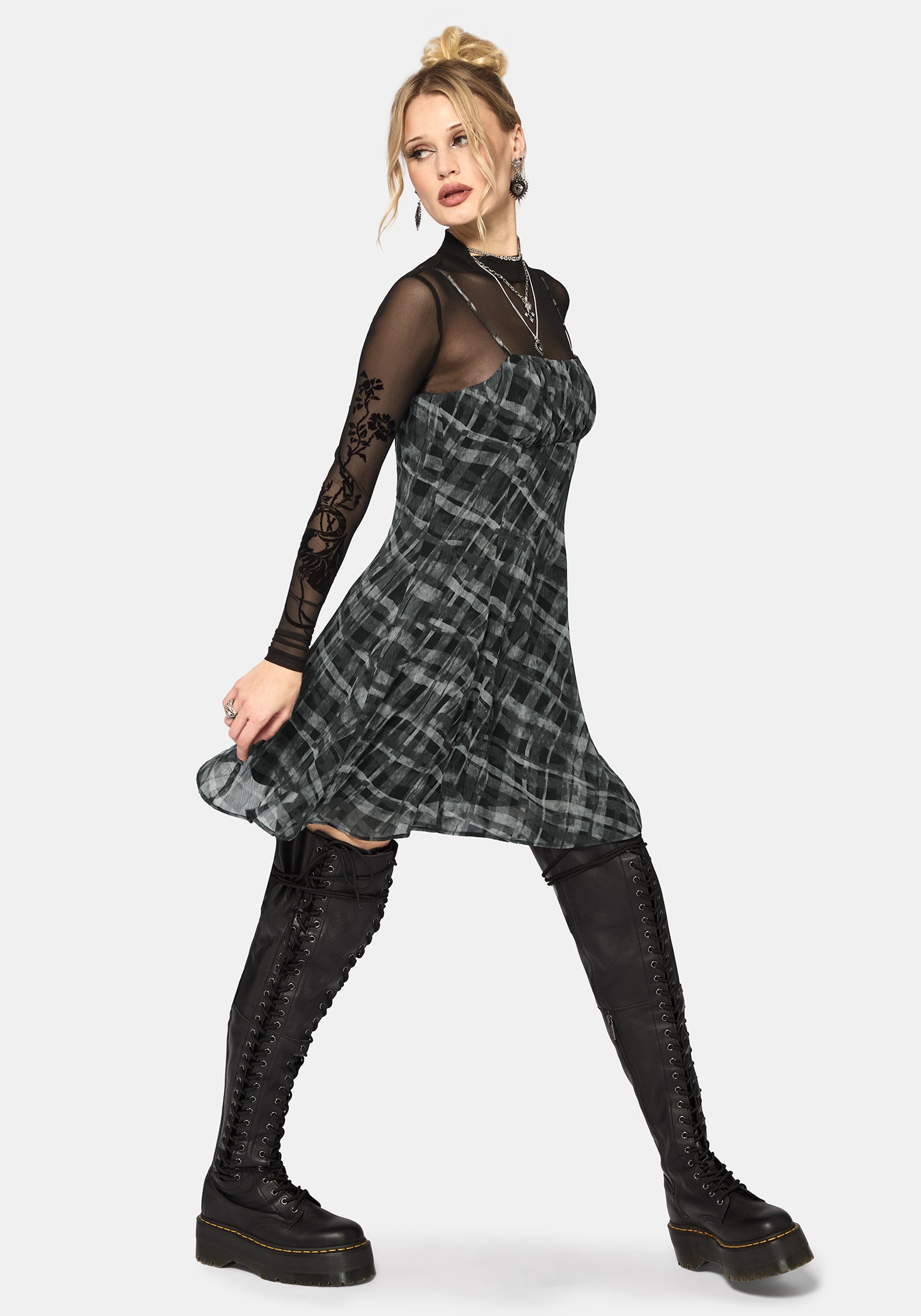 Rhoswen Checked Cami Mini Dress US 6