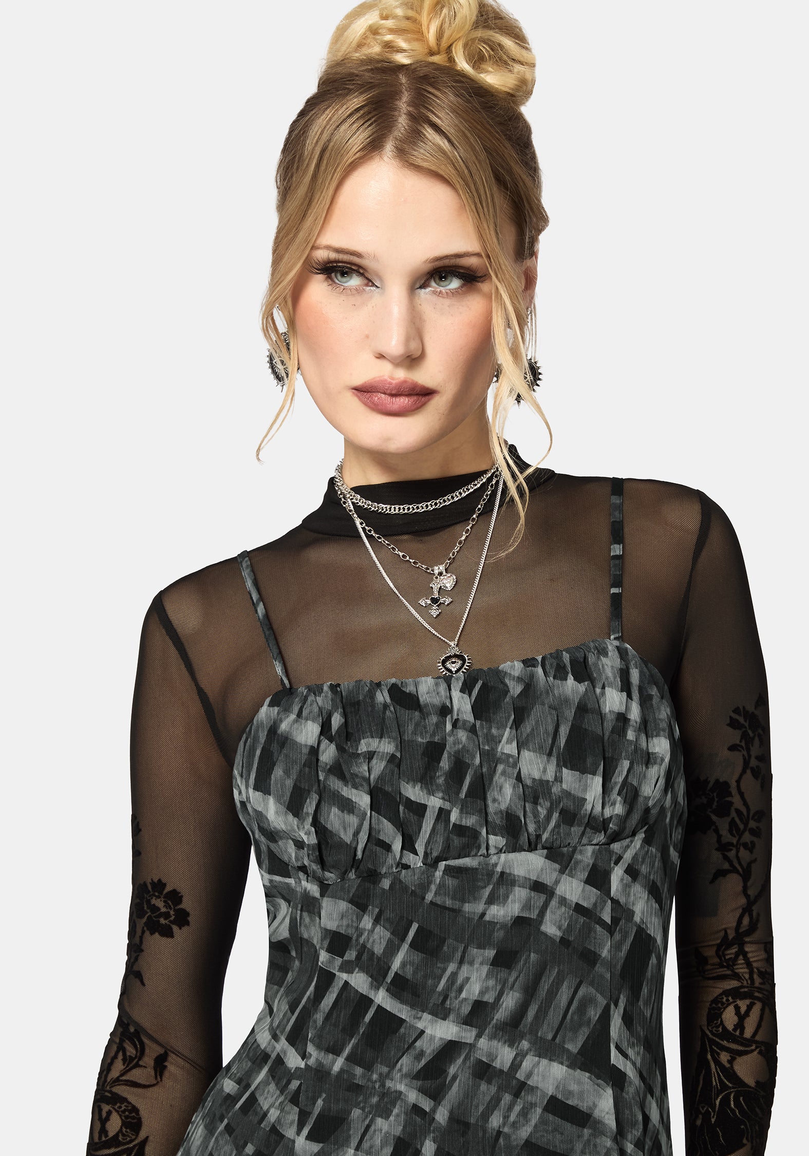 Rhoswen Checked Cami Mini Dress