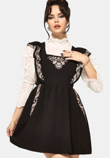 Bladeborn Embroidered Ruffle Front Mini Dress