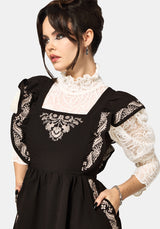 Bladeborn Embroidered Ruffle Front Mini Dress