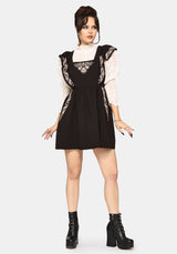 Bladeborn Embroidered Ruffle Front Mini Dress