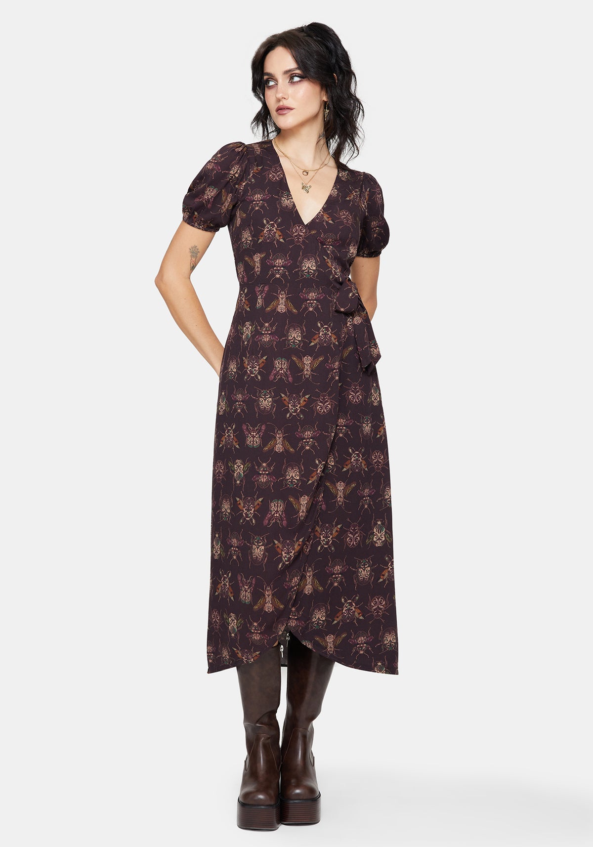 knee length dresses for ladies Zarina Long Sleeve Velour Maxi Dress | Disturbia