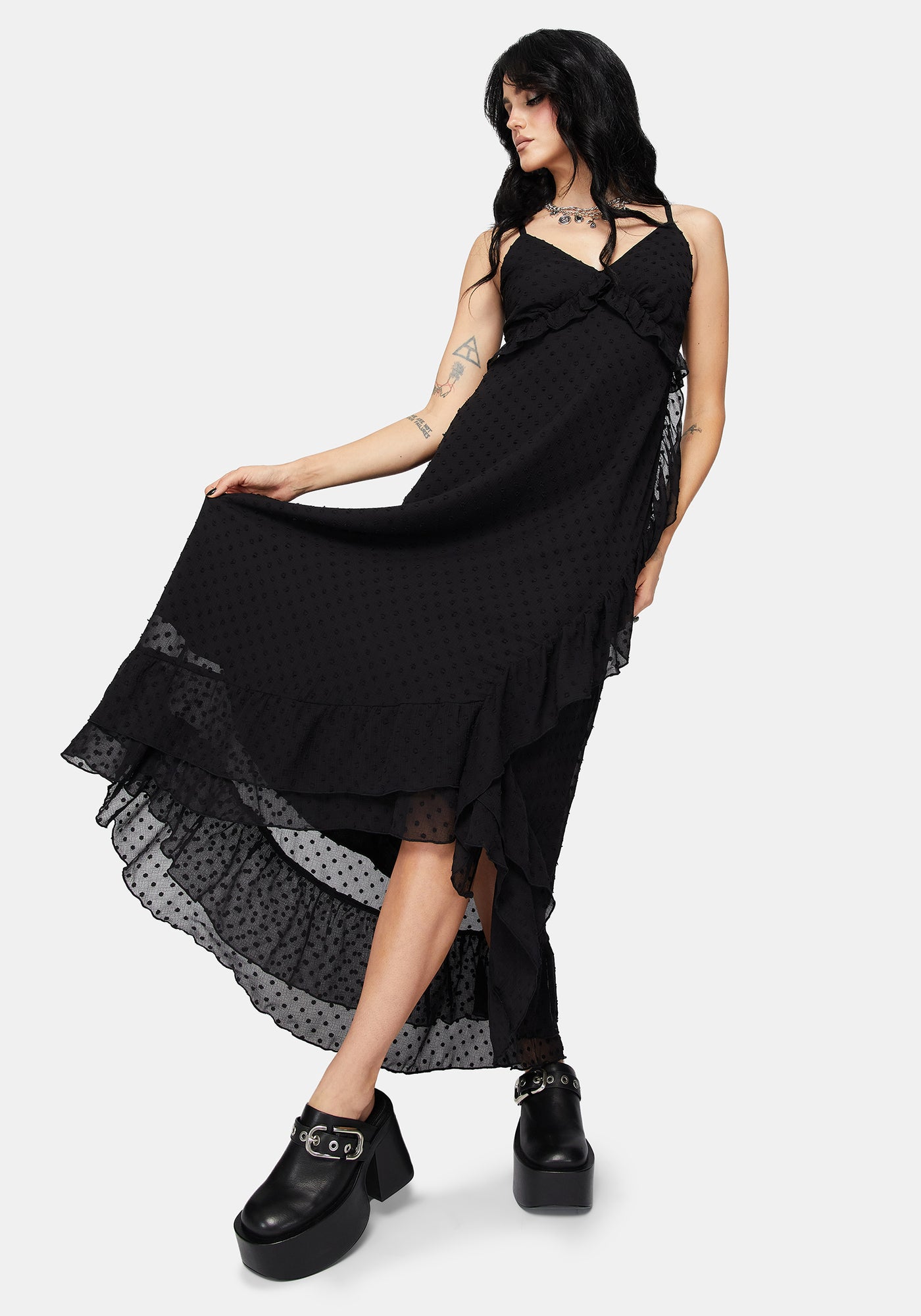 Reck Dobby Frill Cami Gown – Disturbia