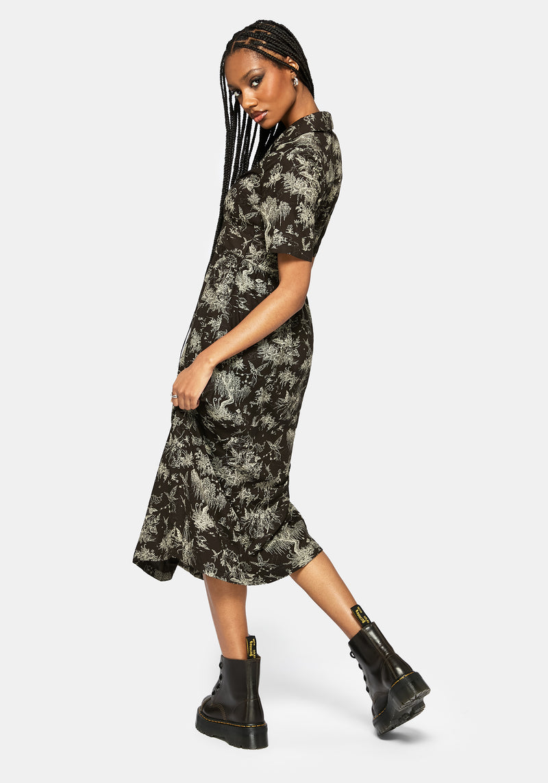 Zorya Winter Maypole Midi Shirt Dress