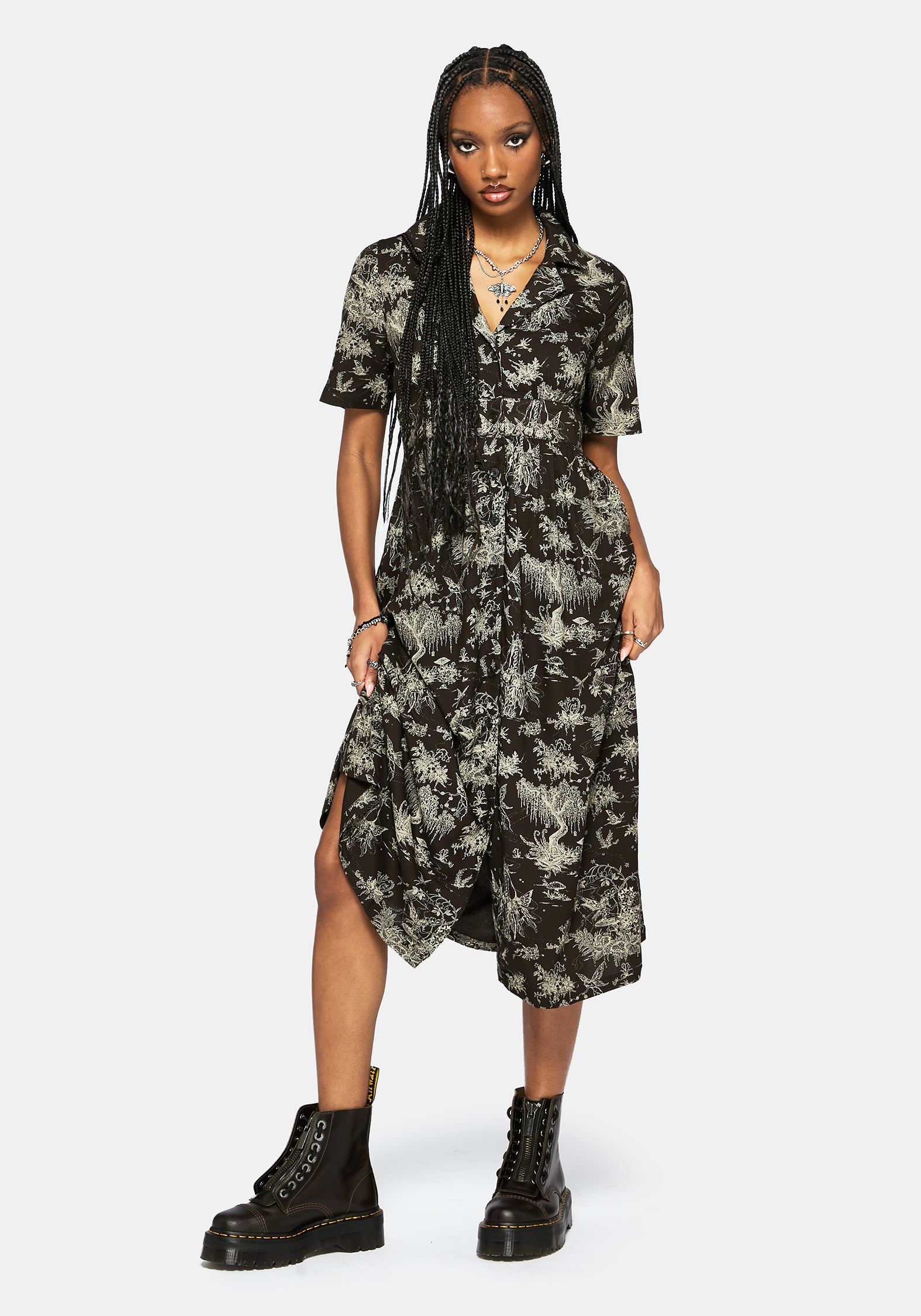 Zorya Winter Maypole Midi Shirt Dress – Disturbia
