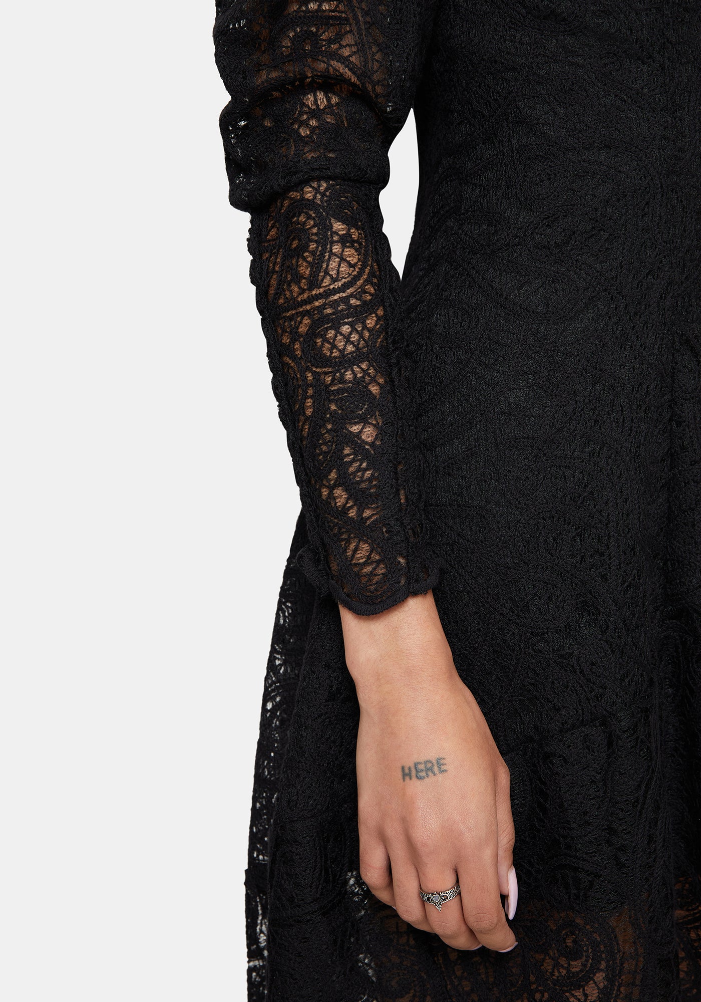 Lyra High Neck Lace Mini Dress  Disturbia