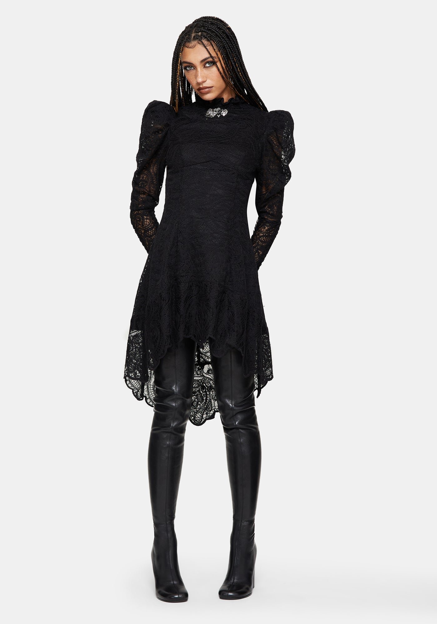 black lace dress with tights Lyra High Neck Lace Mini Dress – Disturbia