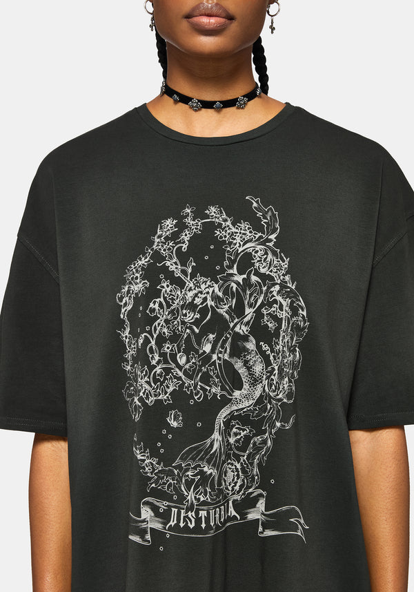 Merunicorn Enchanted Forest Printed Tee Dress