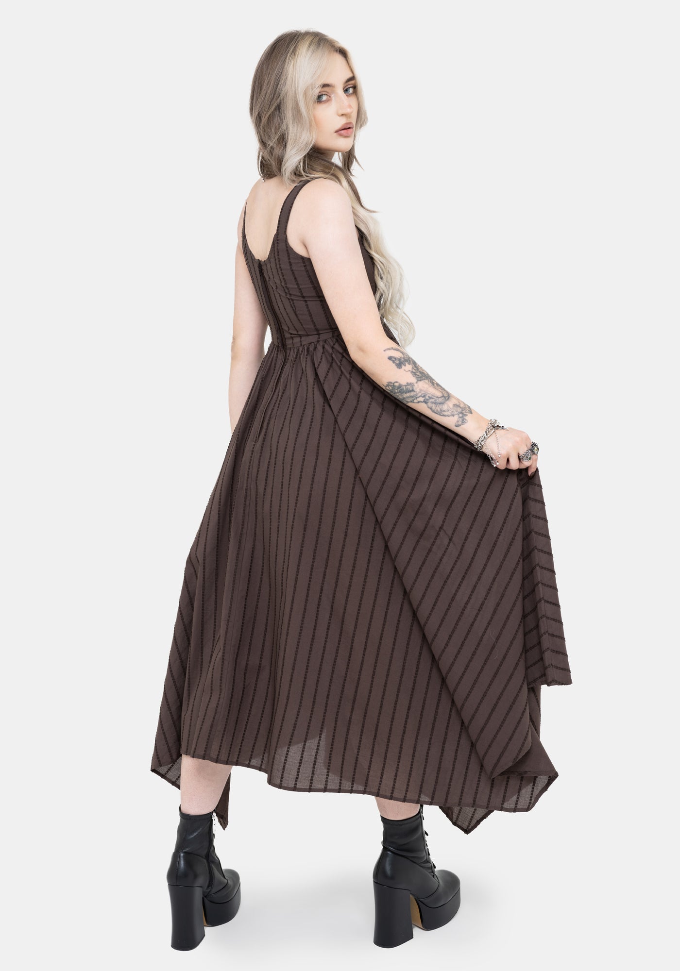 cotton blend handkerchief midi dress Blythe Handkerchief Hem Midaxi Dress
