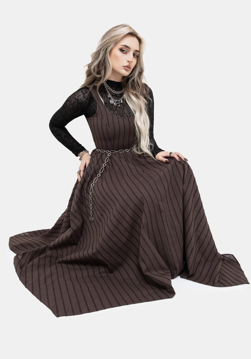 Blythe Handkerchief Hem Midaxi Dress - Brown Disturbia Blythe Handkerchief Hem Midaxi Dress - Brown Disturbia