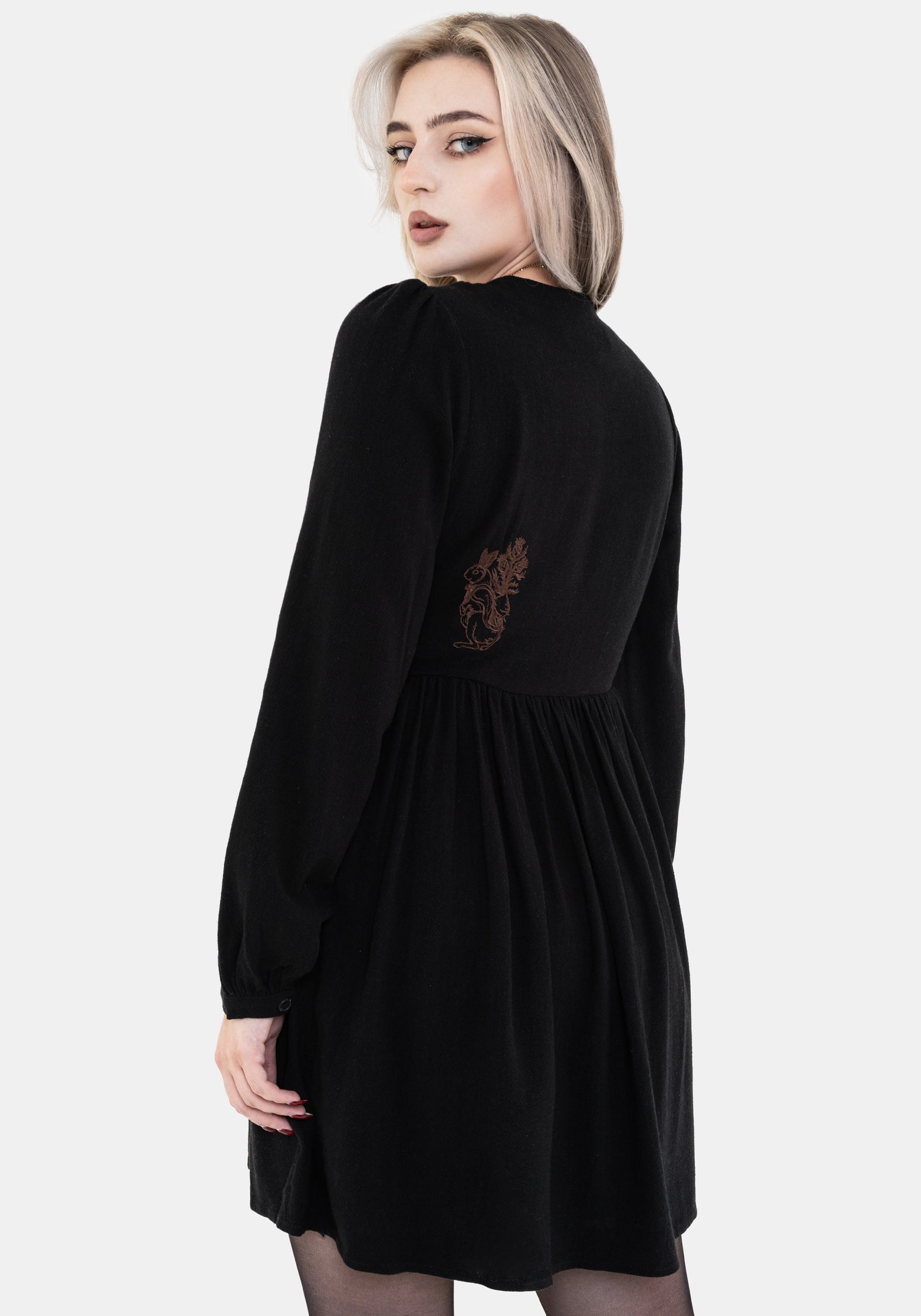 mini long sleeve linen blend dress Natural Linen Mini Dress | Trendy Women's Sundress