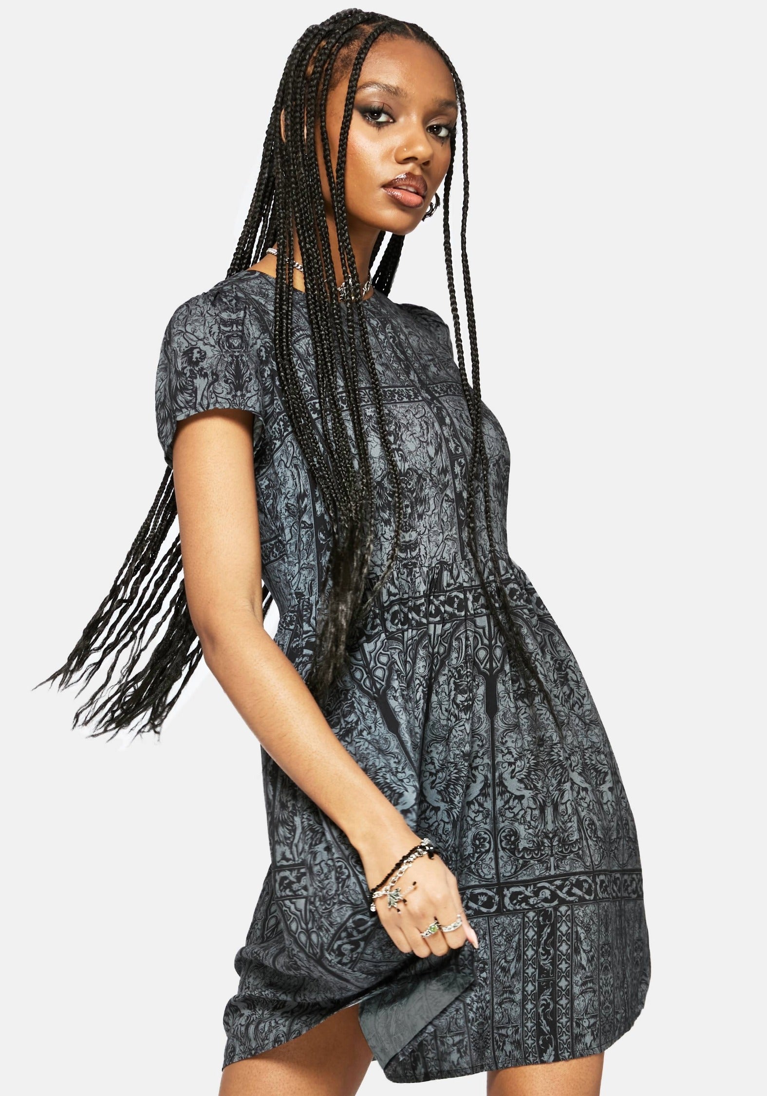 smock mini dress ASOS DESIGN smock mini dress with tiered ruffle cuff & velvet bows in black