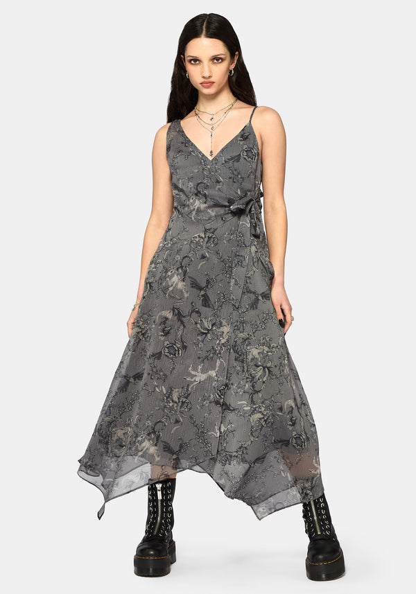 floral maxi dresses for bridesmaids Athena Chiffon Floral Print Dress