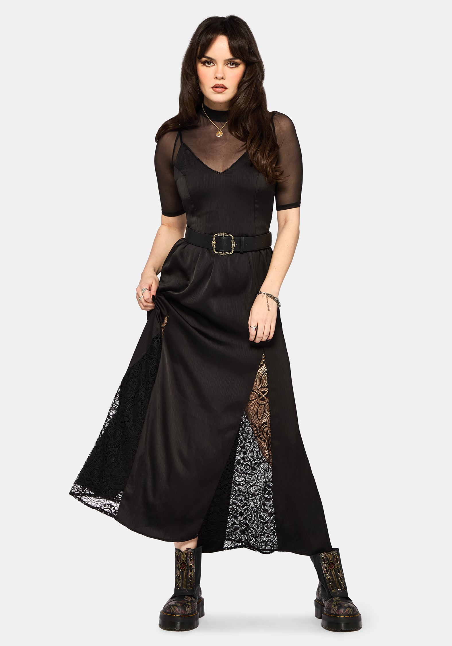 Nite Lace Godet Cami Maxi Dress – Disturbia