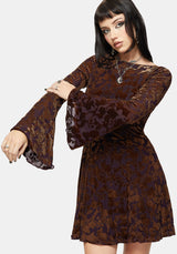 Sienna Devore Cowl Lettuce Hem Mini Dress