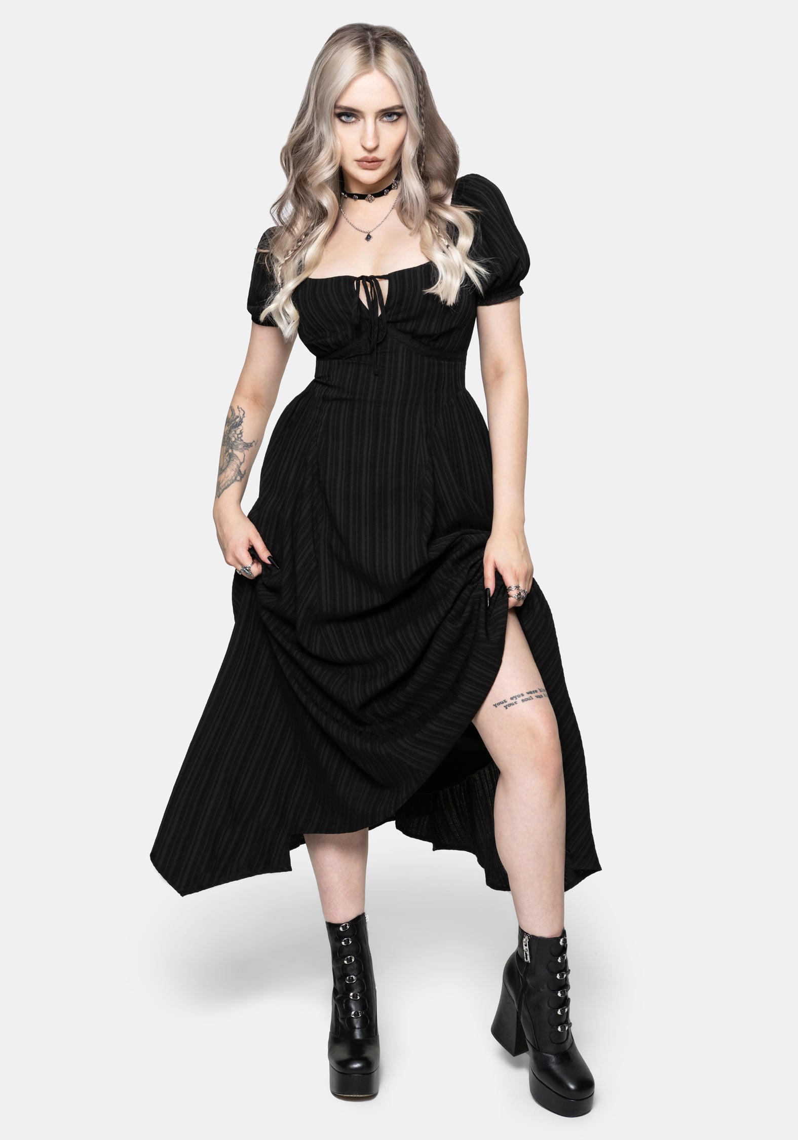 keyhole midi dress Estella Keyhole Ribbed Midi Dress Black