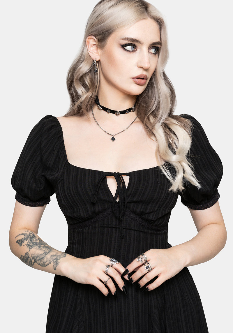 black keyhole midi dress Fenella Keyhole Midi Dress