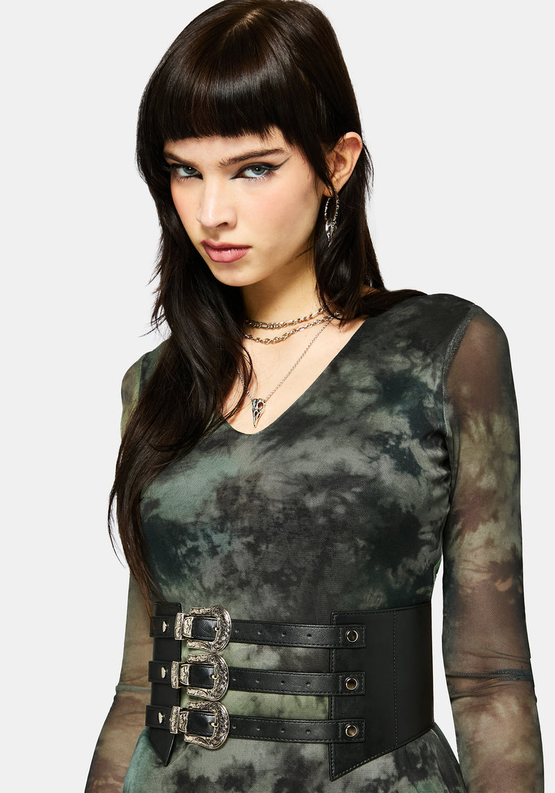 Nova Mesh Long Sleeve Tie Dye Maxi Dress