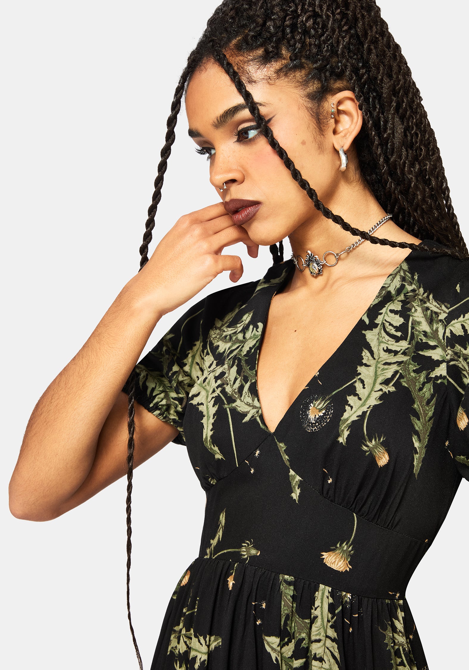 Cimora Dandelion Print Puff Sleeve Maxi Dress – Disturbia