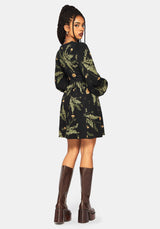 Cimora Dandelion Print Button Up Mini Dress