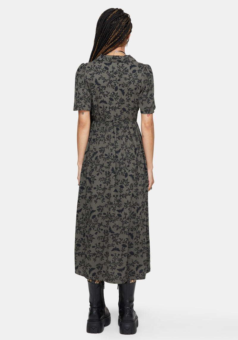 Morgana Midi Shirt Dress - Green