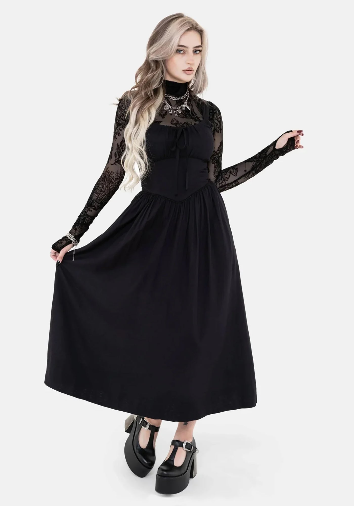 Skye Shirred Back Midaxi Dress - Black – Disturbia