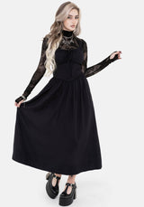 Skye Shirred Back Midaxi Dress - Black