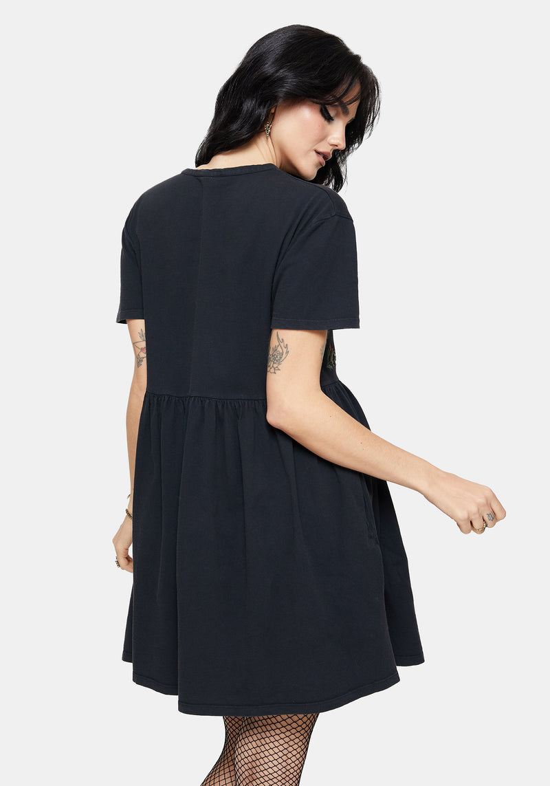 Winter Abundance Embroidered Cotton Mini Skater Dress Disturbia Winter Abundance Embroidered Cotton Mini Skater Dress Disturbia