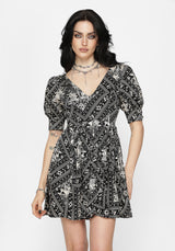 Hexweave Print V Neck Mini Dress
