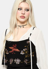 Genevra Embroidered Overlay Midi Dress US 2