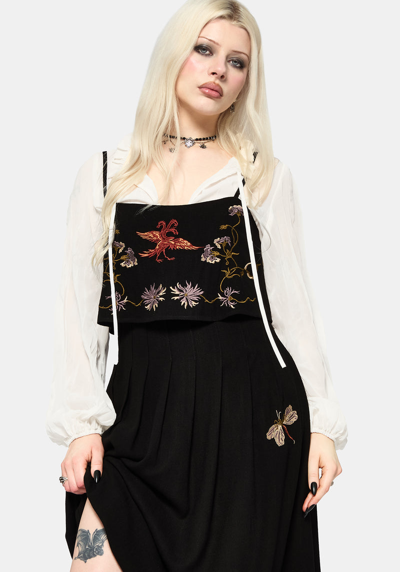 Genevra Embroidered Overlay Midi Dress – Disturbia