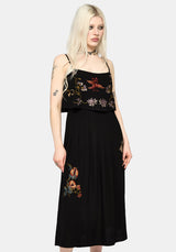 Genevra Embroidered Overlay Midi Dress US 2