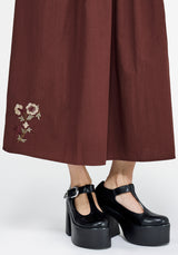 Arianwen Embroidered Puff Sleeve Midaxi Dress - Rust