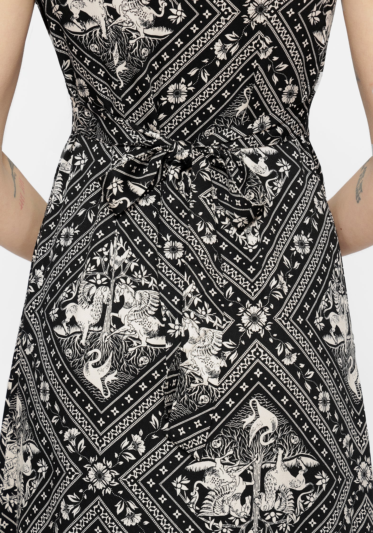 Hexweave Print Fitted Midi Shirt Dress