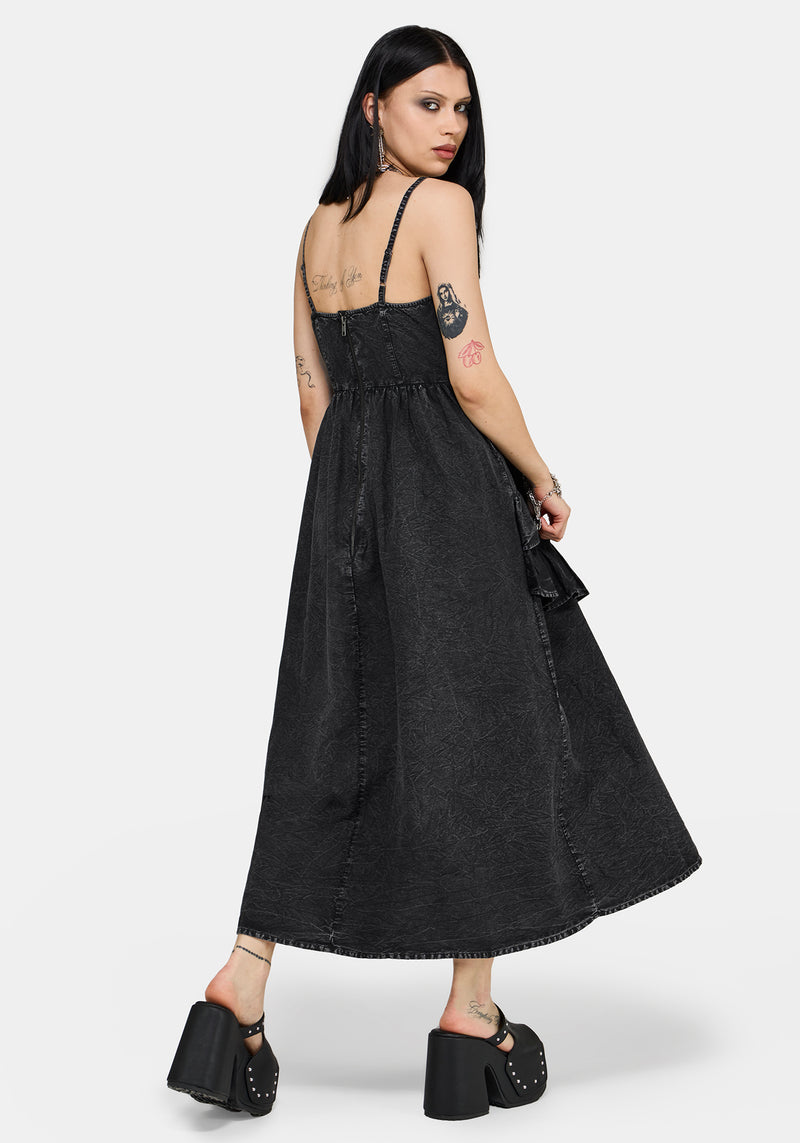 Corvina Fitted Bodice Waterfall Tiered Midaxi Dress Disturbia Corvina Fitted Bodice Waterfall Tiered Midaxi Dress Disturbia