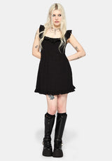 Nephra Frilly Sleeve Trapeze Mini Smock Dress US 2