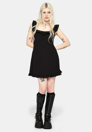 Nephra Frilly Sleeve Trapeze Mini Smock Dress US 2
