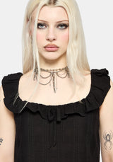 Nephra Frilly Sleeve Trapeze Mini Smock Dress US 2