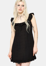 Nephra Frilly Sleeve Trapeze Mini Smock Dress US 2