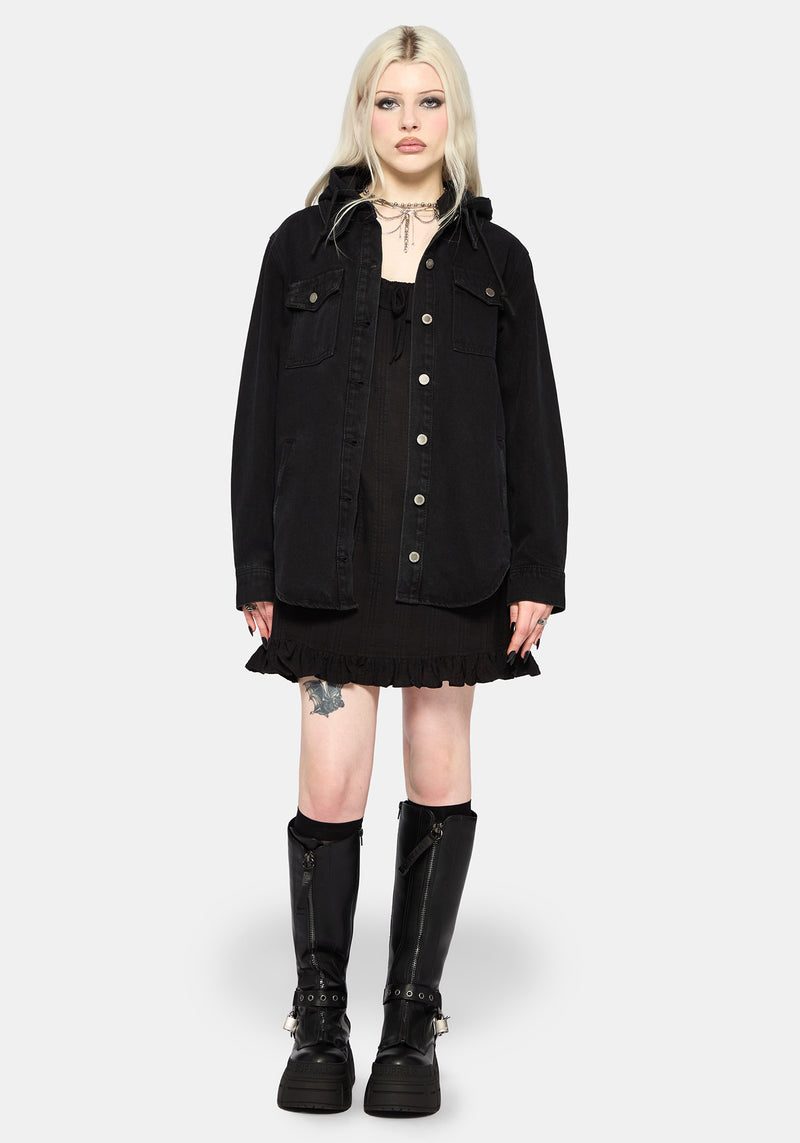 Nephra Frilly Sleeve Trapeze Mini Smock Dress – Disturbia