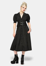 Jenna Stripe Cotton Tie Midi Dress US 2