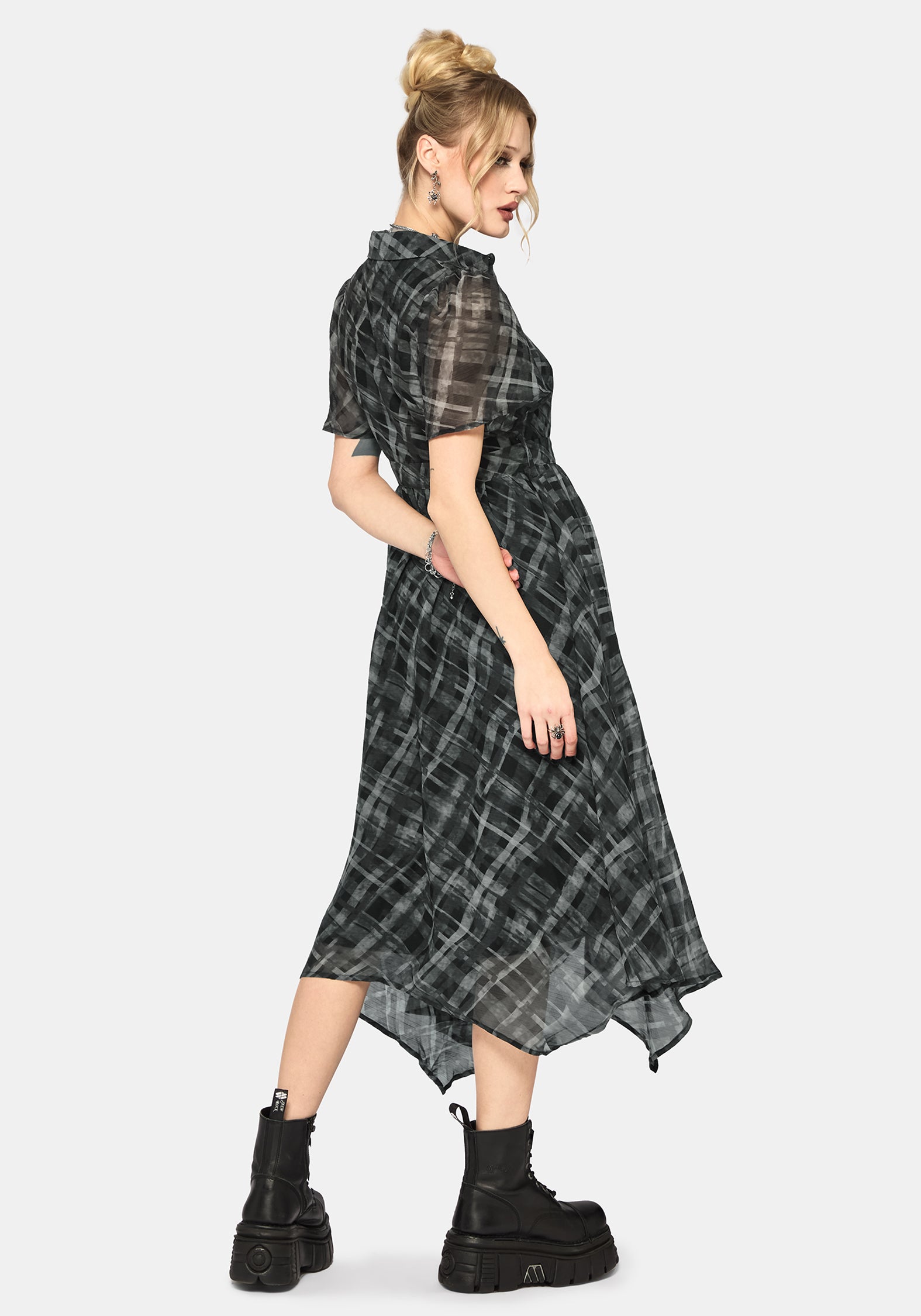 Rhoswen Checked Hanky Hem Midaxi Shirt Dress