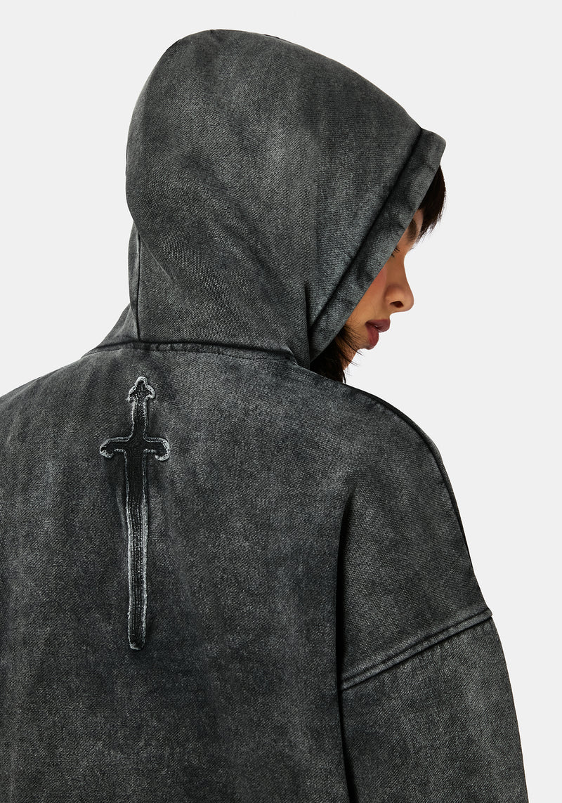 Aelin Sword Applique Hooded Sweater Dress