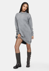 Aelin Sword Applique Sweater Dress - Grey