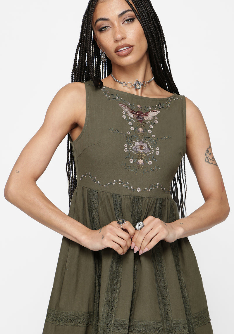 Siora Folklore Embroidered Lace Mini Dress  Disturbia