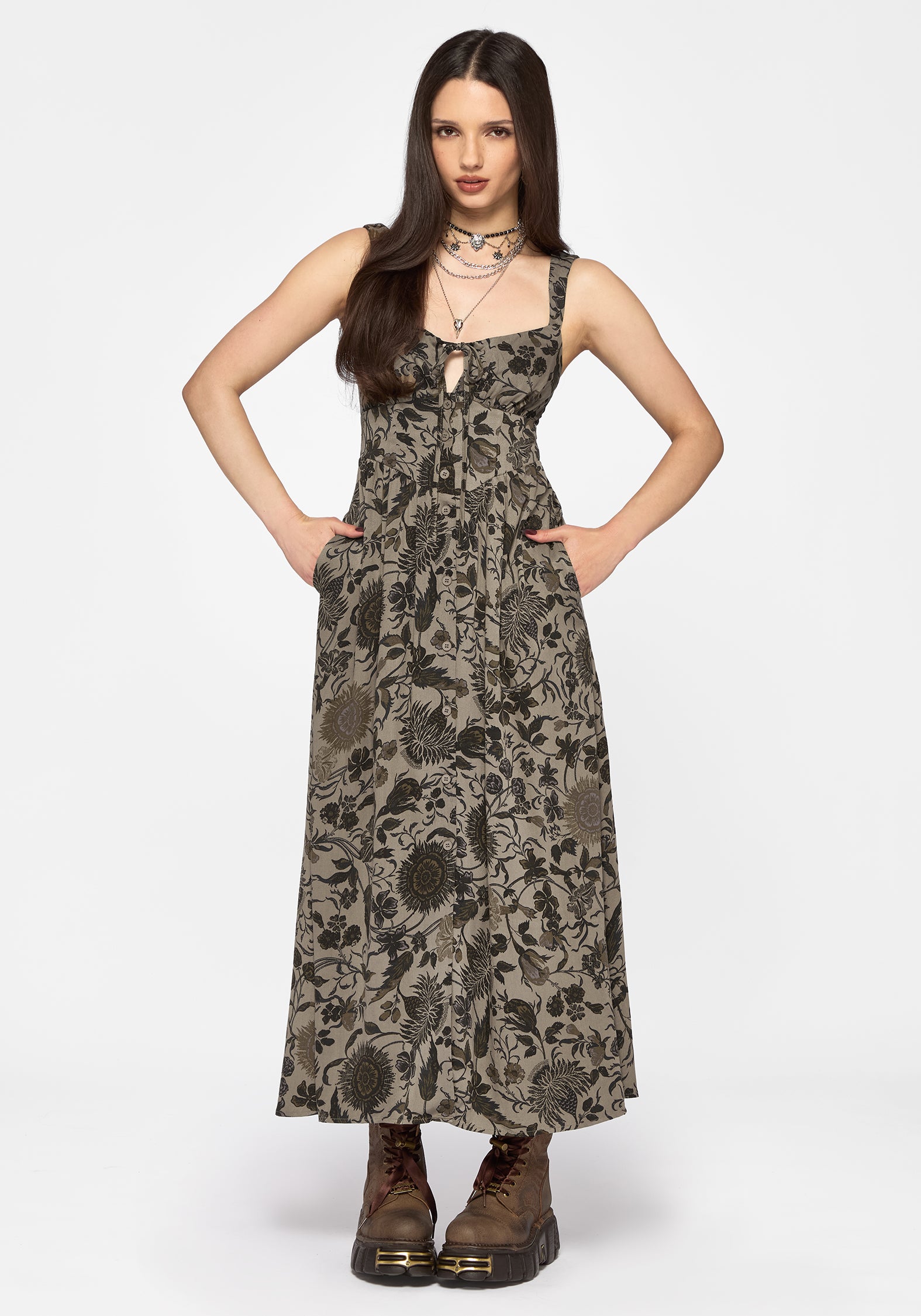cami floral bohemian vacation midi dress Cami Floral Bohemian Vacation Midi Dress  AnotherChill