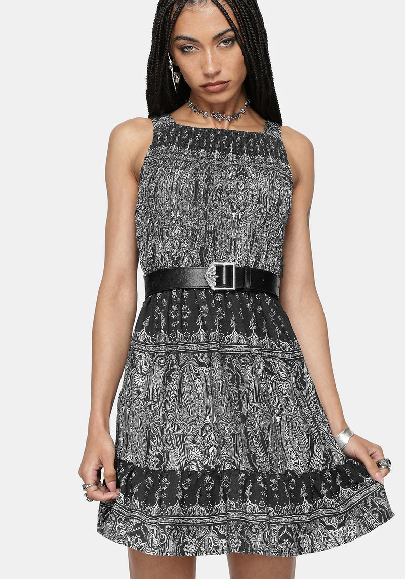 Zelira Paisley Shirred Mini Dress – Disturbia